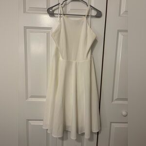 Lulu’s Highneck Skater Dress. White. Size XL.